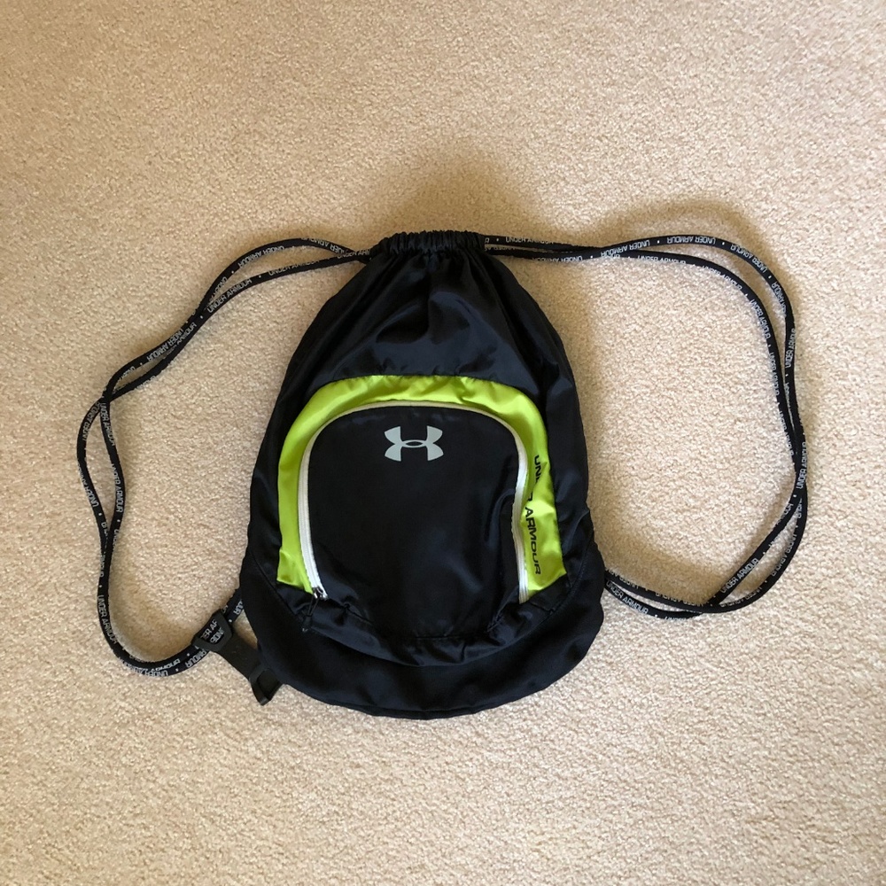 Under Armour Lime Green & Black Drawstring bag